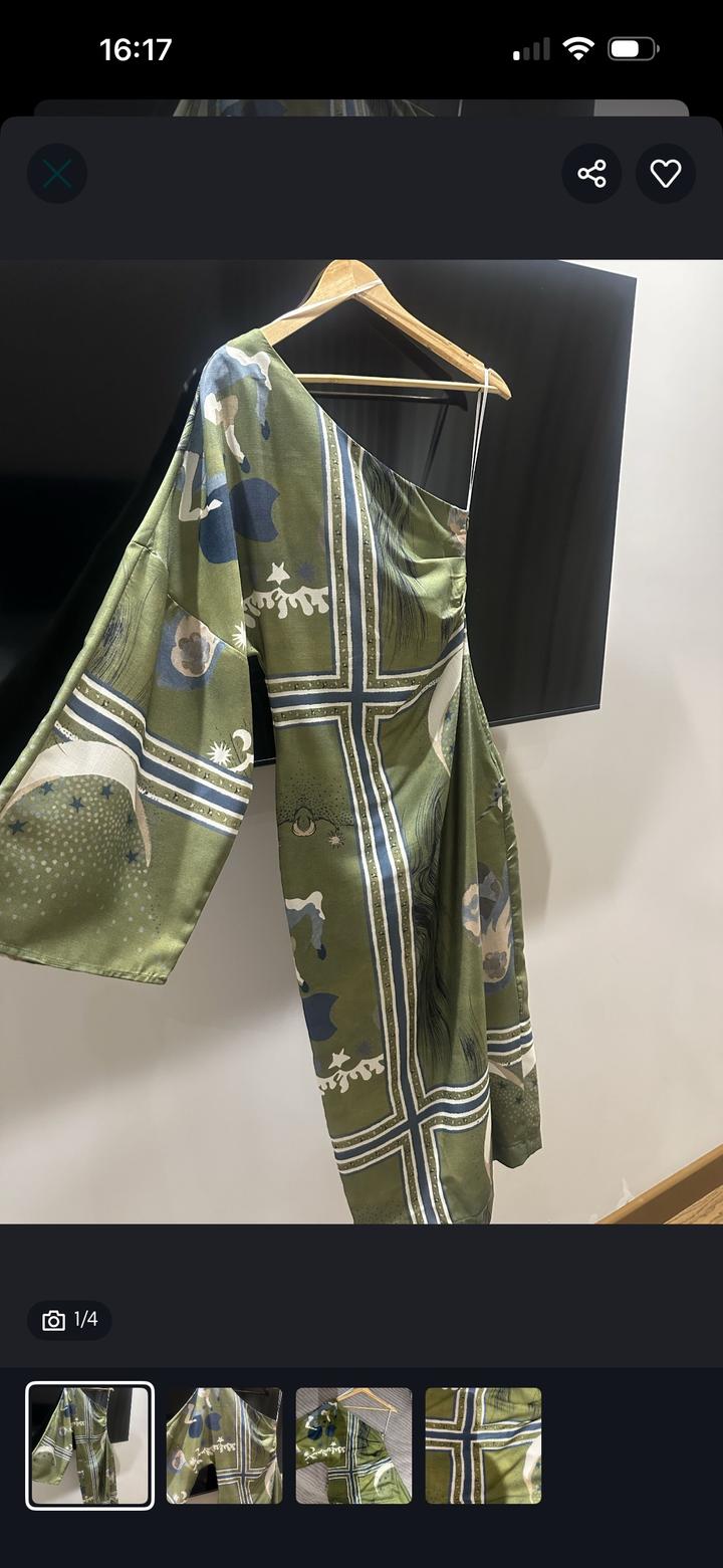 Платье ZARA на одно плечо с принтом