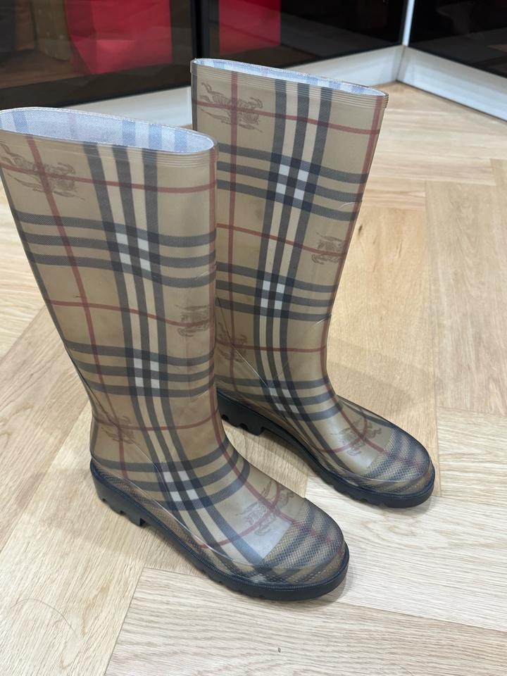 Женские резиновые сапоги Burberry в клетку