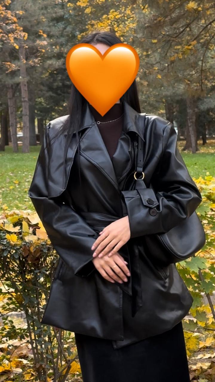 Тренч из экокожи
