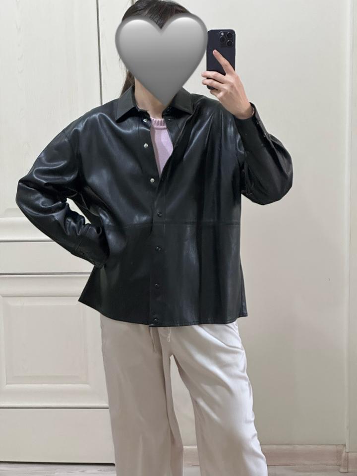 Zara Рубашка из экокожи