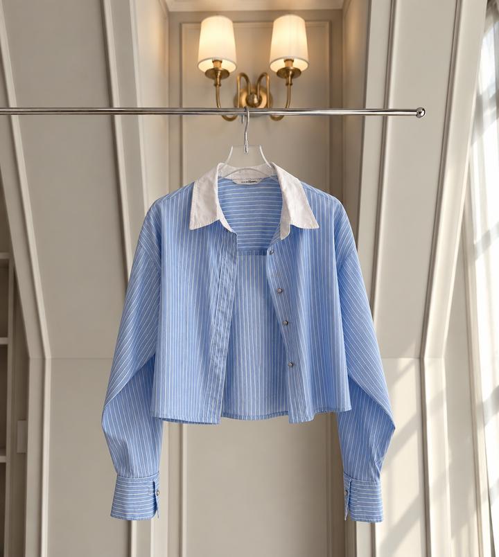 Roem Укороченная рубашка в полоску