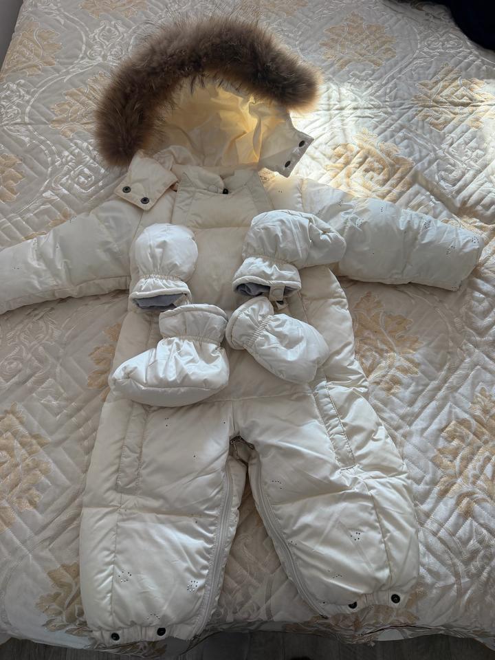 Зимний детский комбинезон с мехом