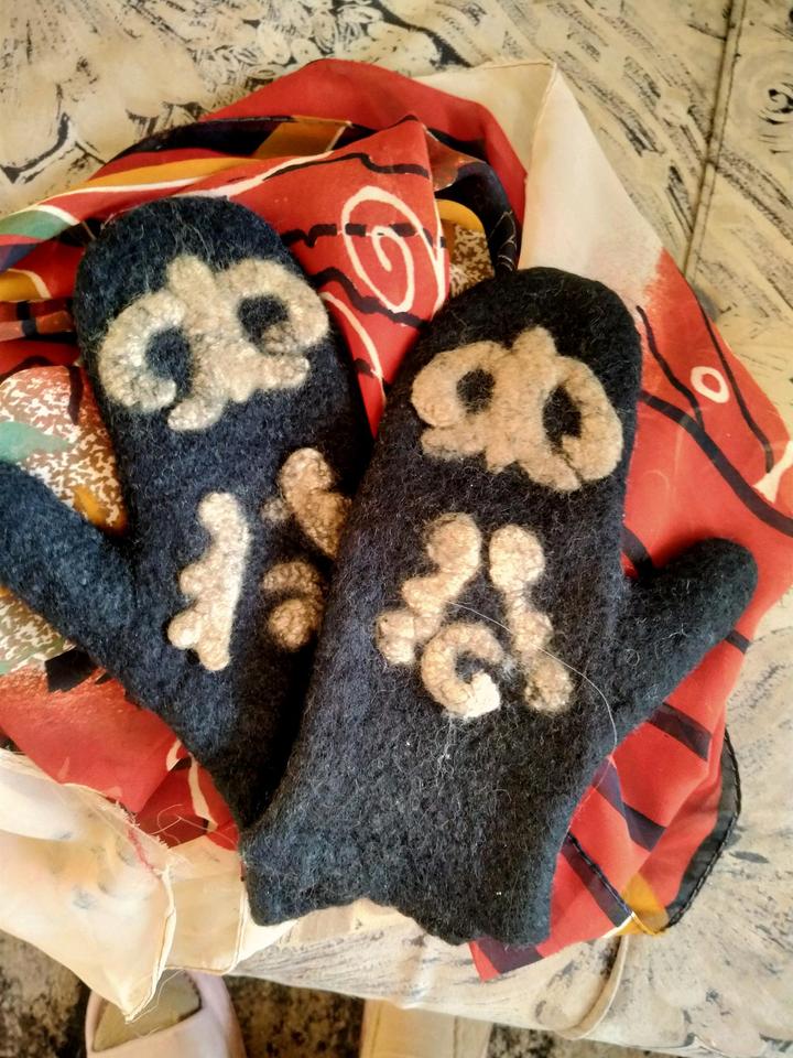 Handmade (ручная работа) Варежки женские из шерсти мериноса.