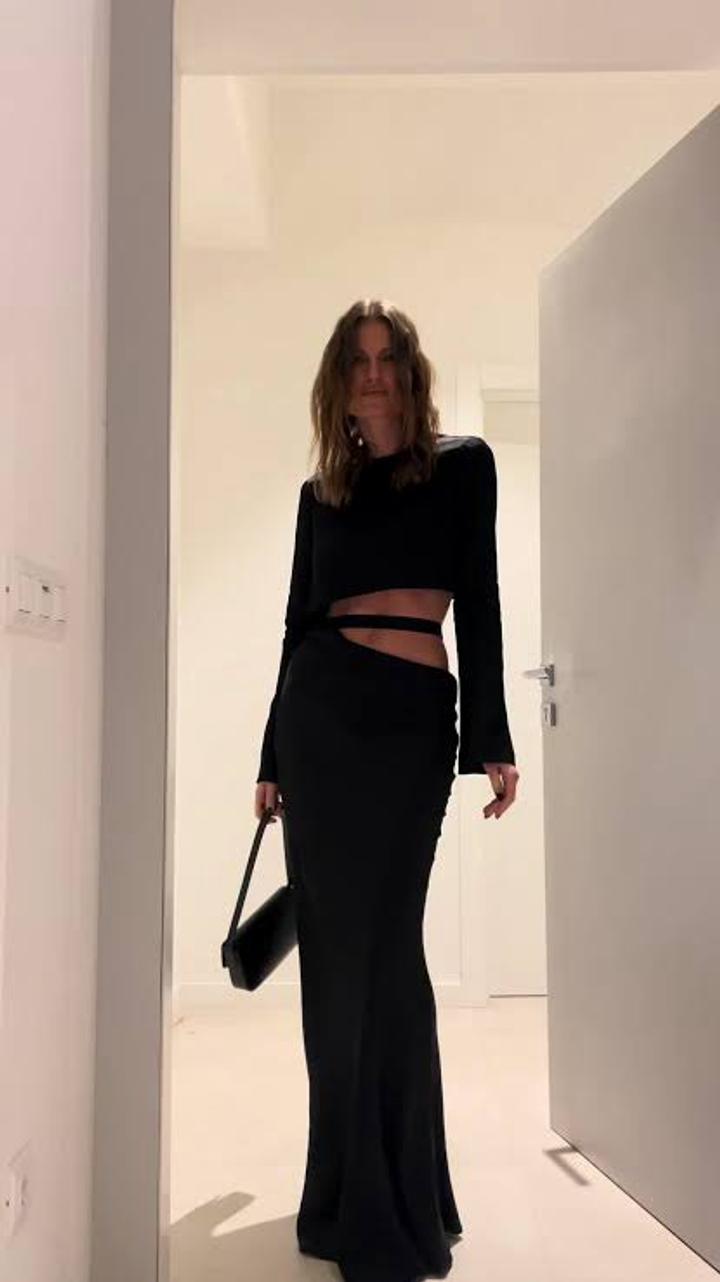 Zara Платье макси с вырезами на талии