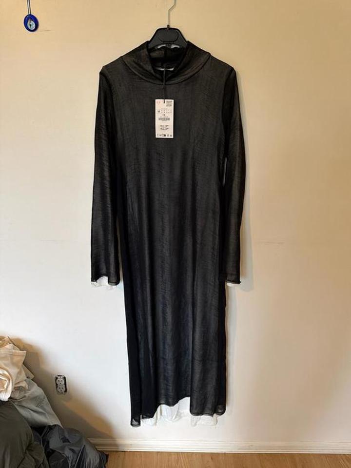 Zara Двухслойное длинное платье
