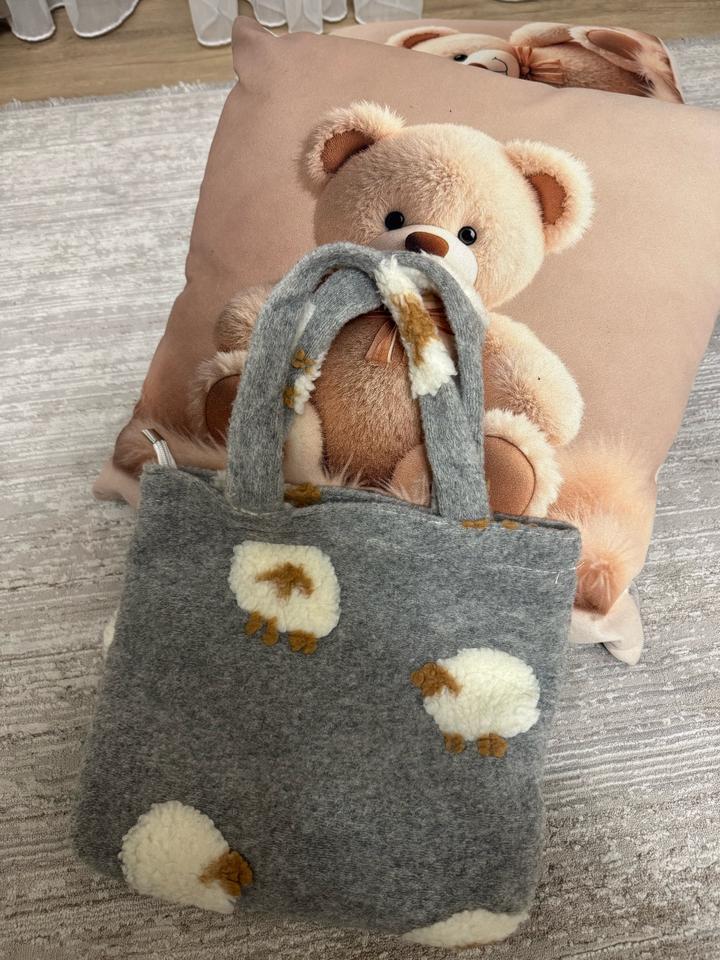 Cozy шопер с принтом овечек👜🍂🤎