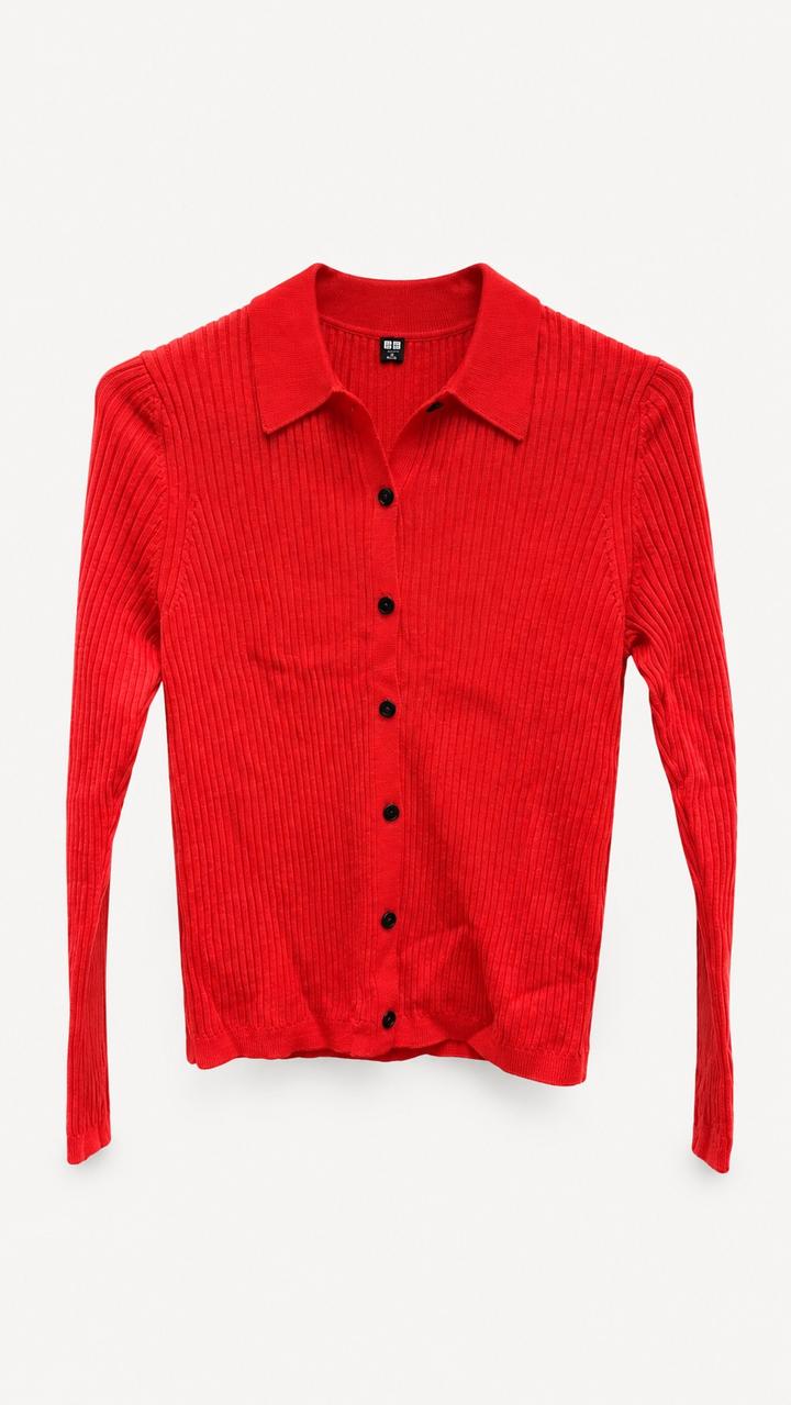 Кардиган Uniqlo в рубчик из шерсти мериноса