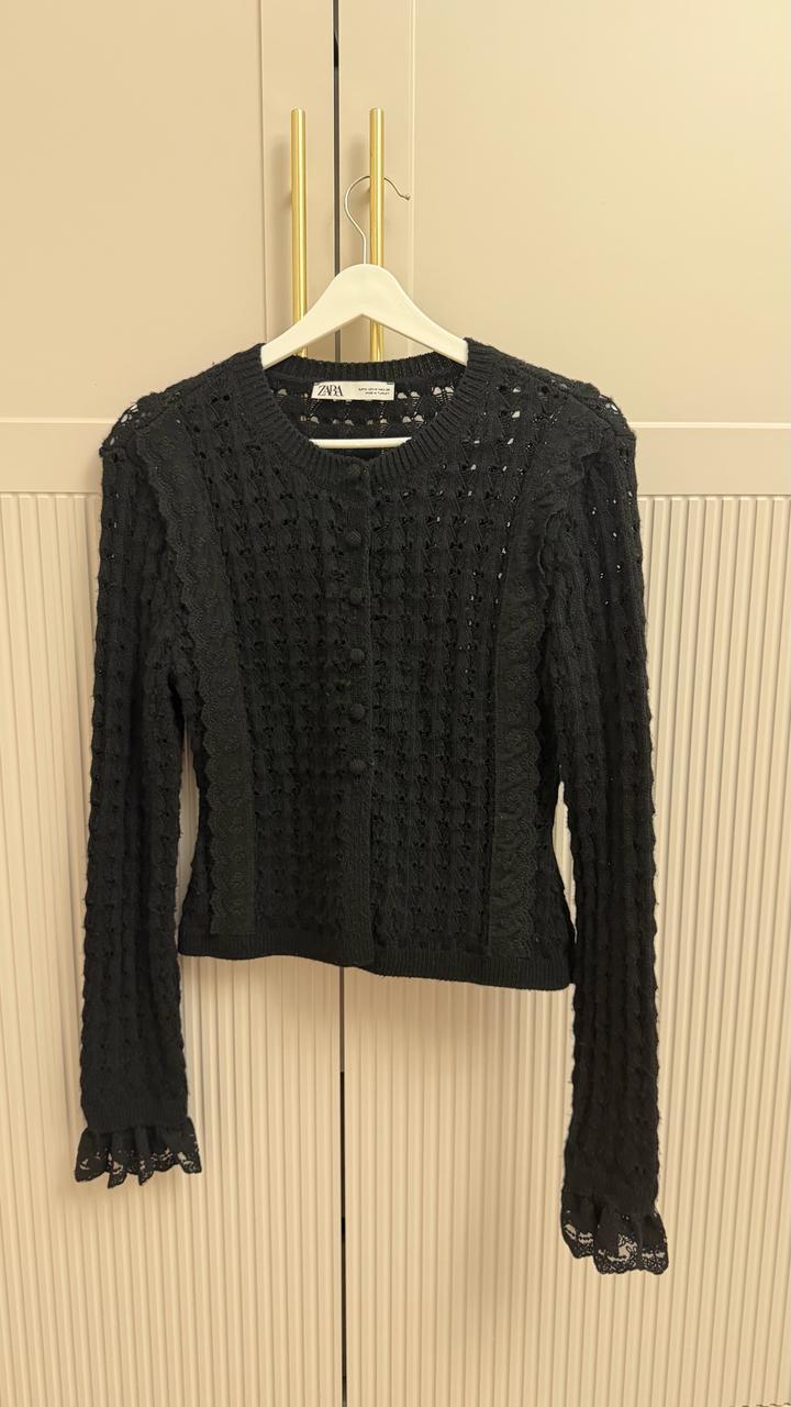 ZARA Кардиган ажурный с кружевными деталями
