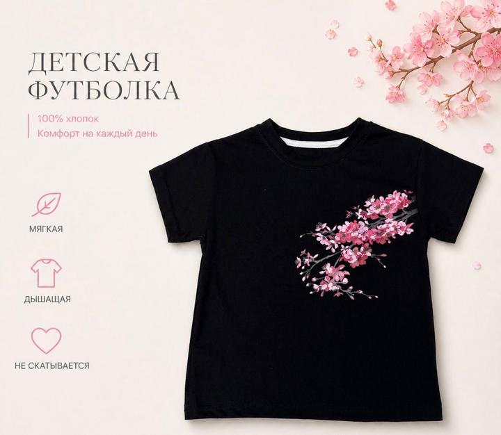 Детская футболка с принтом сакуры