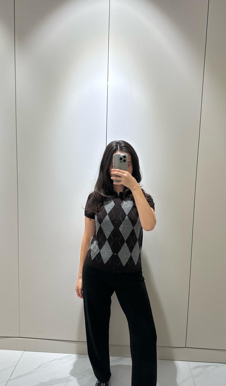 UNIQLO кардиган-поло в ромб