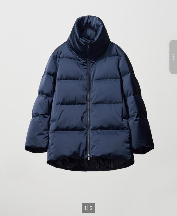 Uniqlo Шикарный пуховик от Юникло с Jil Sander, размер М, цвет темно синий
