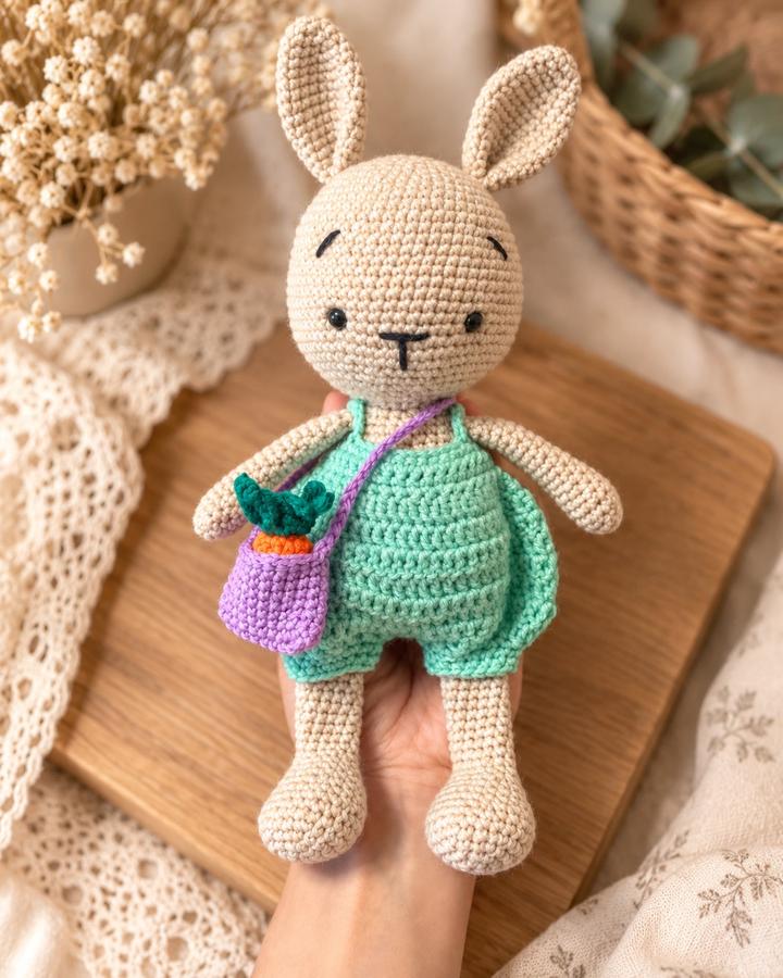 Handmade (ручная работа) Вязаная игрушка заяц handmade