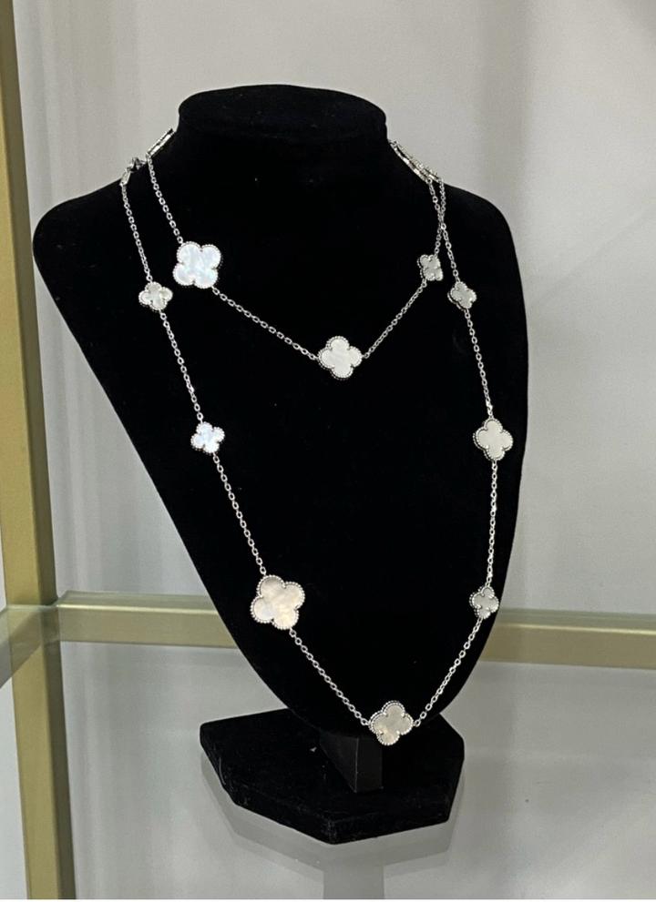 Van Cleef & Arpels Ожерелье с подвесками в форме клевера ван клиф серебро 925 пробы