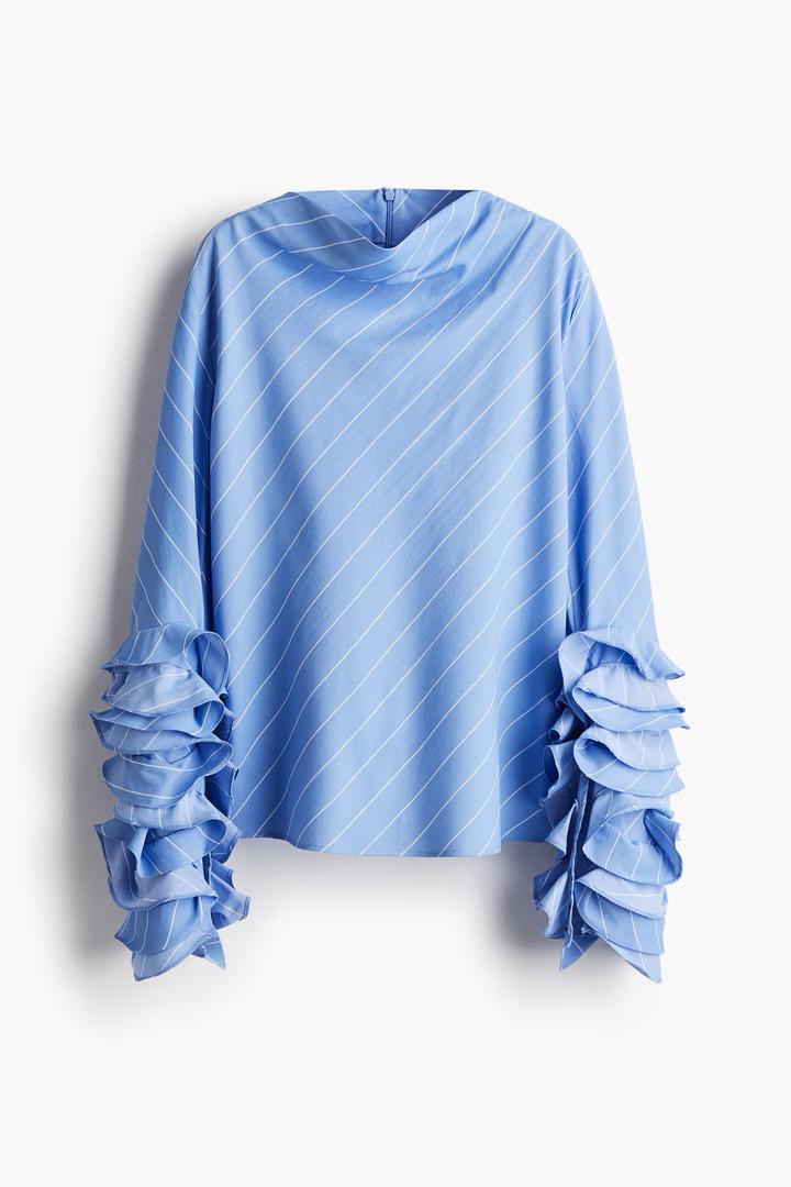 Блузка с оборками на рукавах H&M