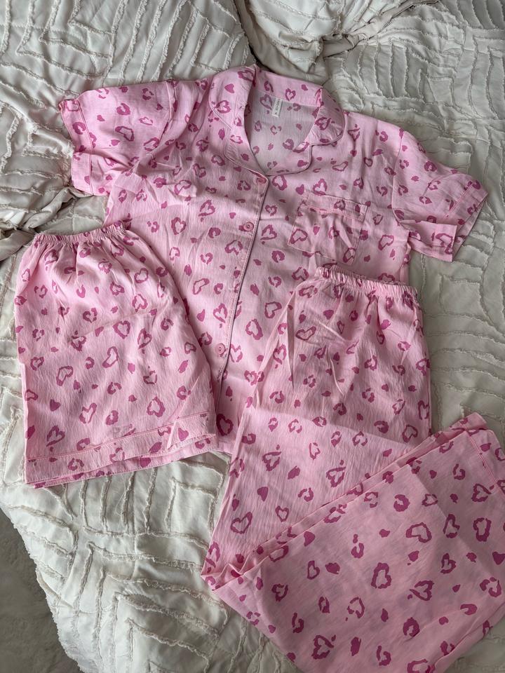 Fashion Женская пижама с принтом сердечки