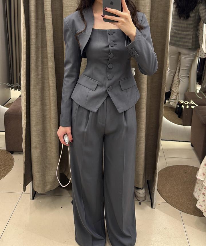 COCO wear Женский брючный костюм с жакетом и корсетом