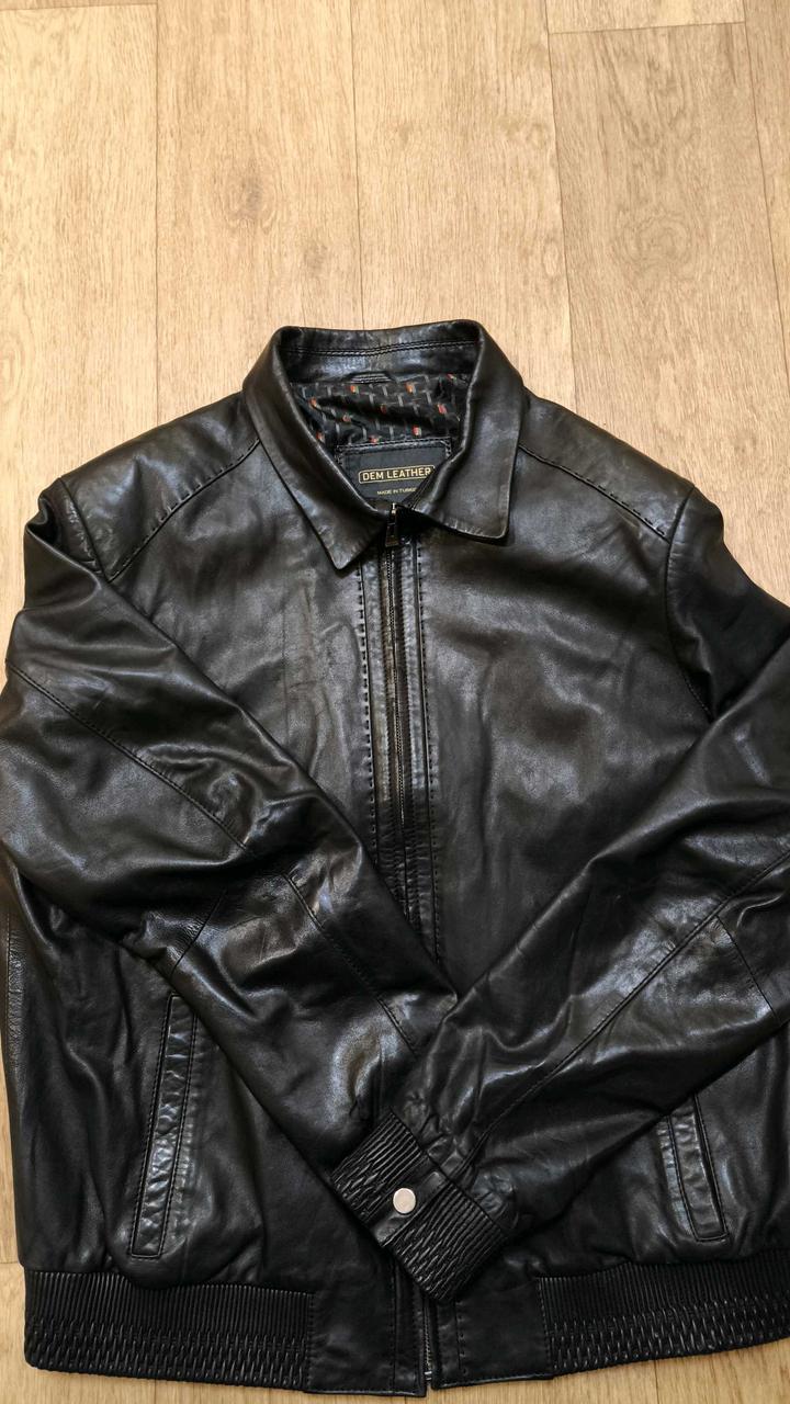 DEM Leather Винтажная Кожаная куртка из натуральной телячьей кожи