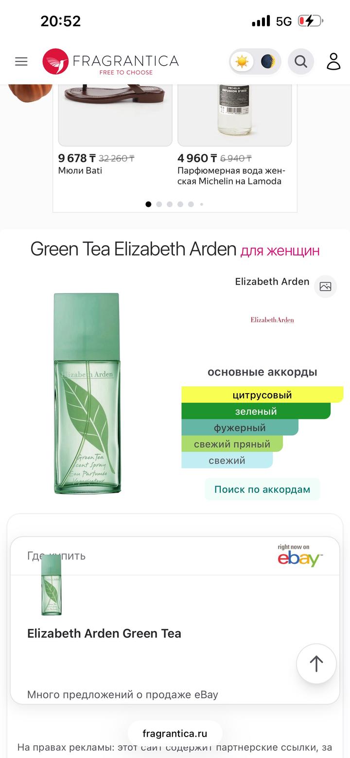 Парфюмерная вода Elizabeth Arden Green Tea