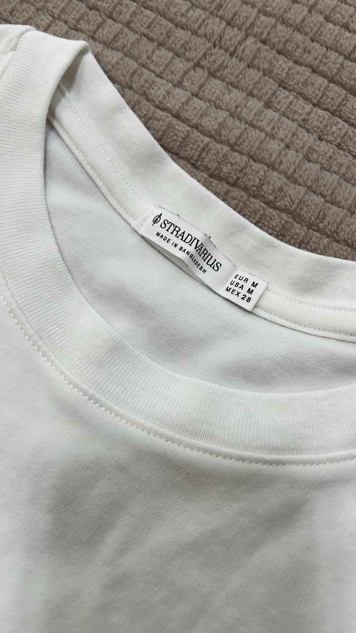 Свитшот Stradivarius белая оверсайз M