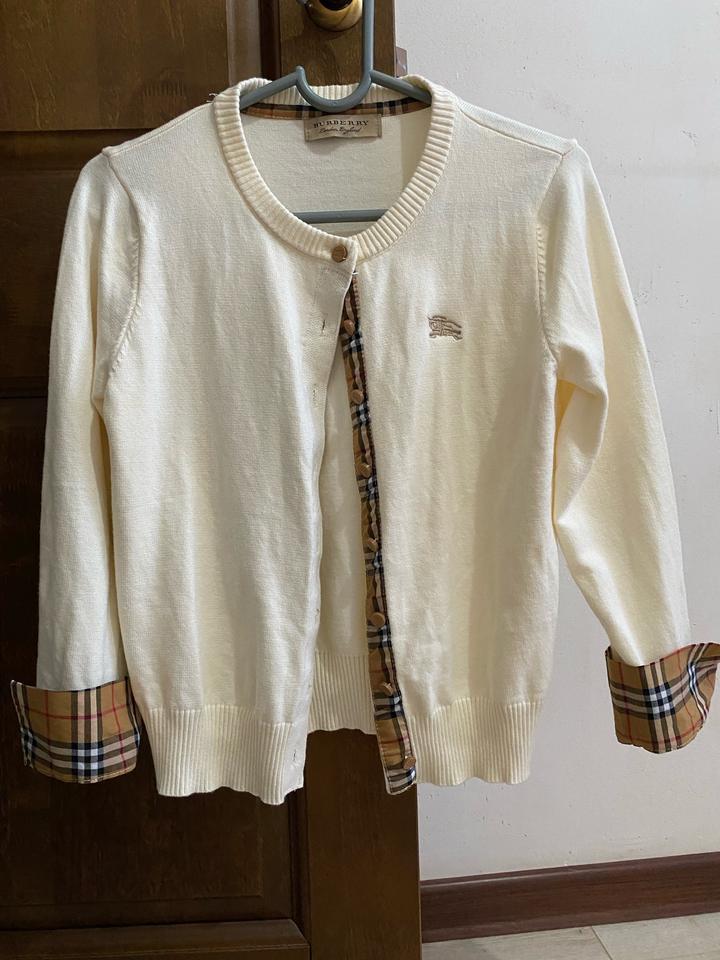 Кардиган Burberry женский с клетчатыми манжетами и планкой