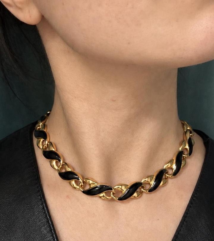 Винтажное колье с эмалью