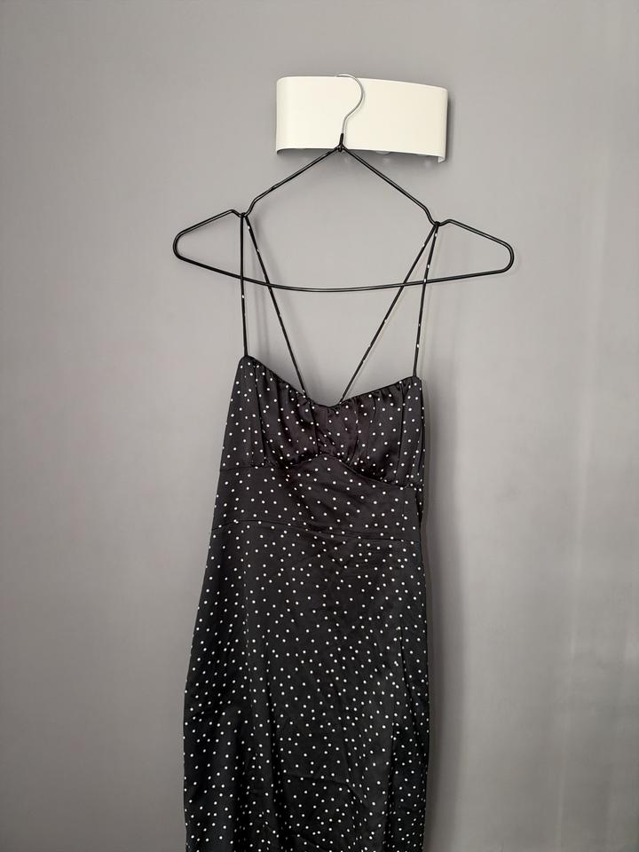 Zara платье атласное в горошек