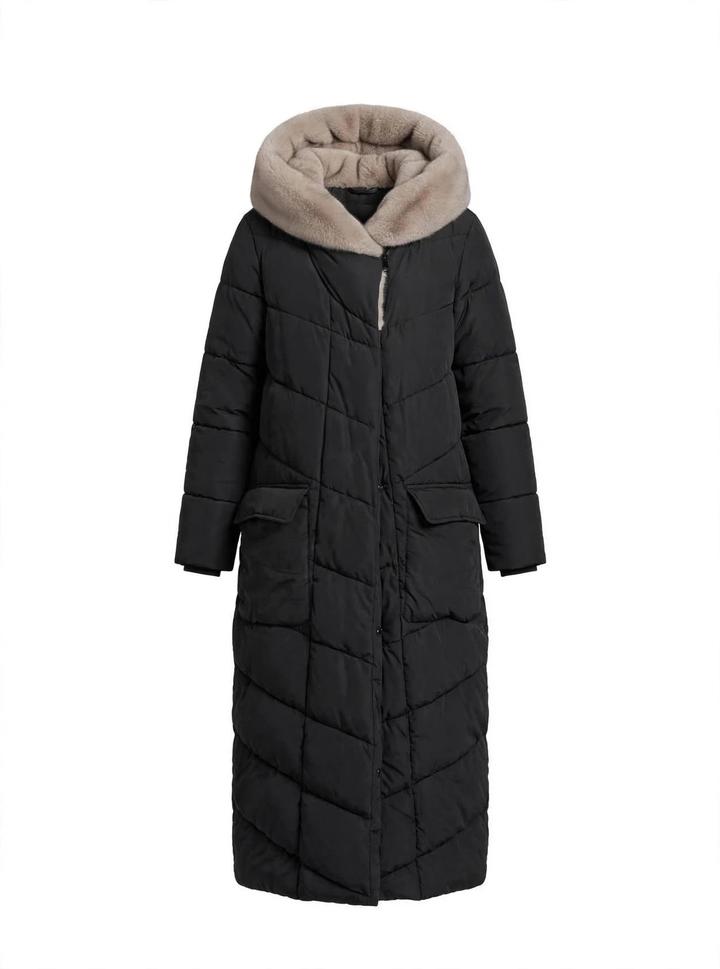 Cotton Natural Длинный стеганый пуховик