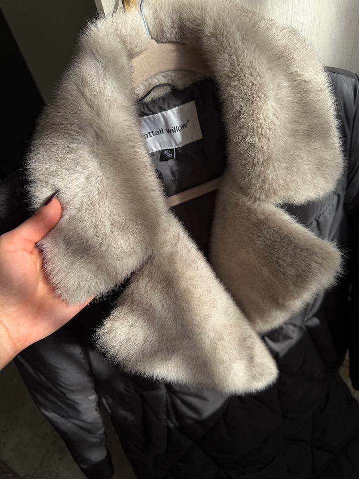 Cattail willow стеганое пальто с меховым воротником
