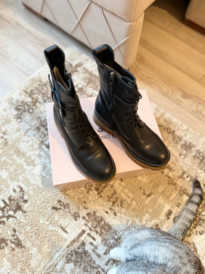 Giuseppe Zanotti Женские кожаные ботинки на шнуровке