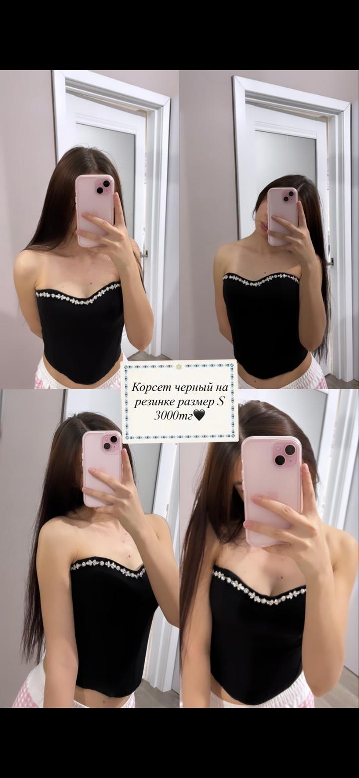Корсет топ с декором на вырезе