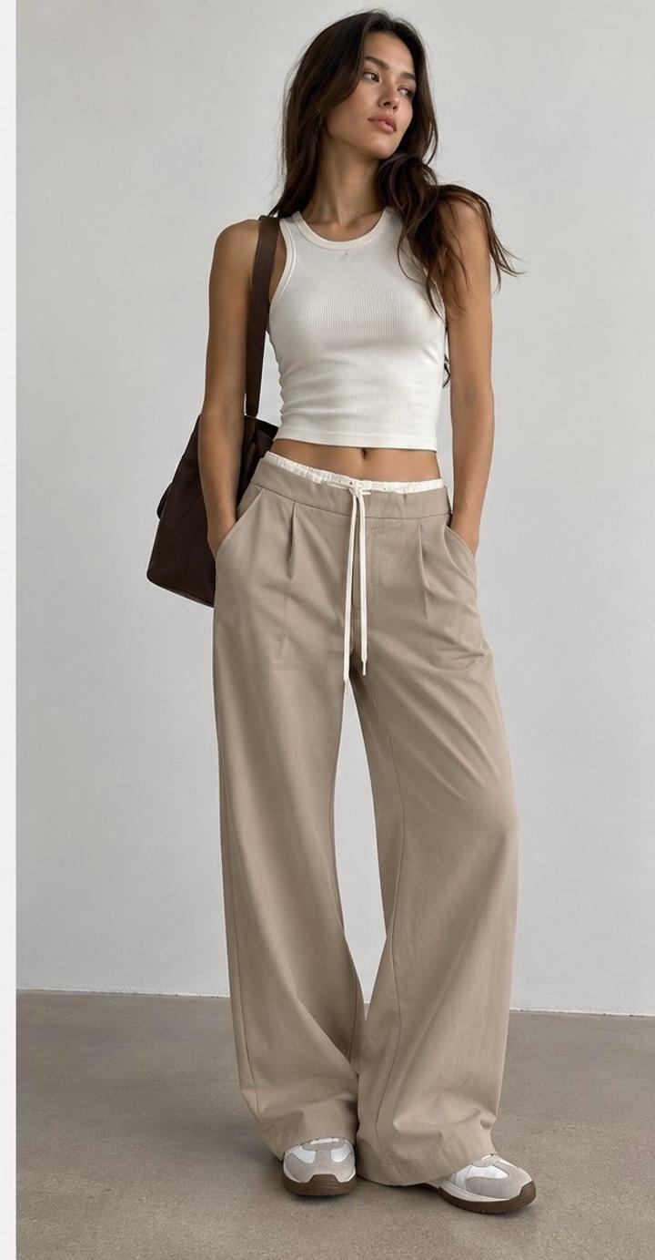 Zara Брюки палаццо на шнурке