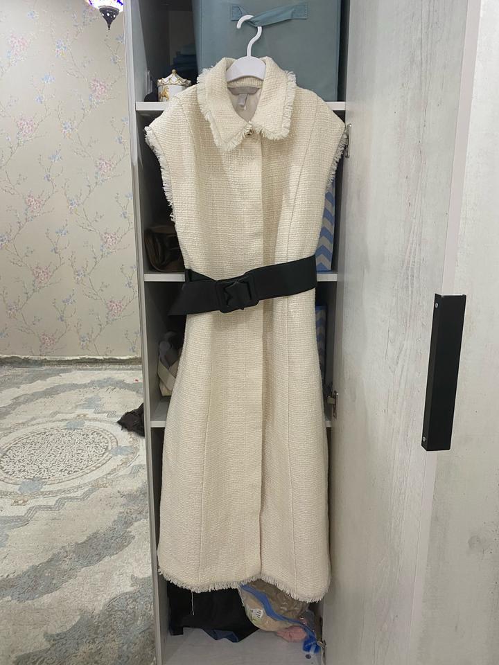 H&M Платье твидовое без рукавов миди