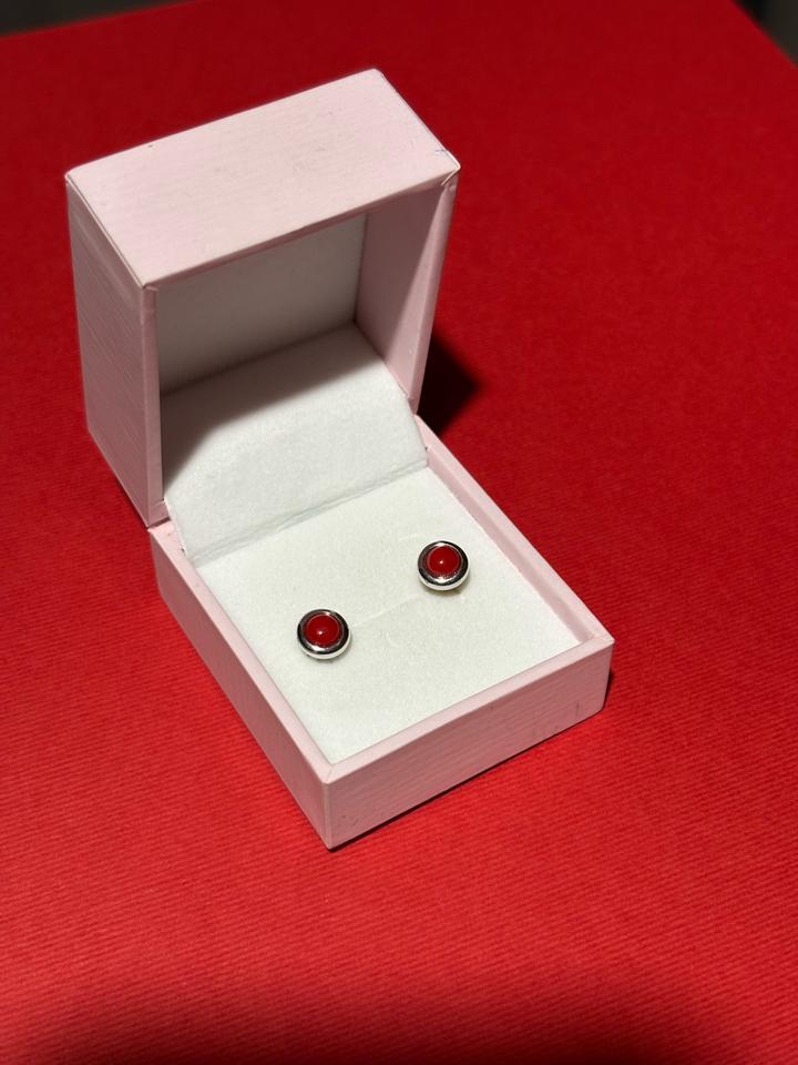 Jewelry Серьги гвоздики красные