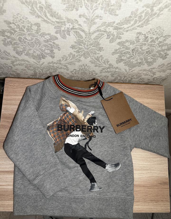 Серый детский свитшот Burberry