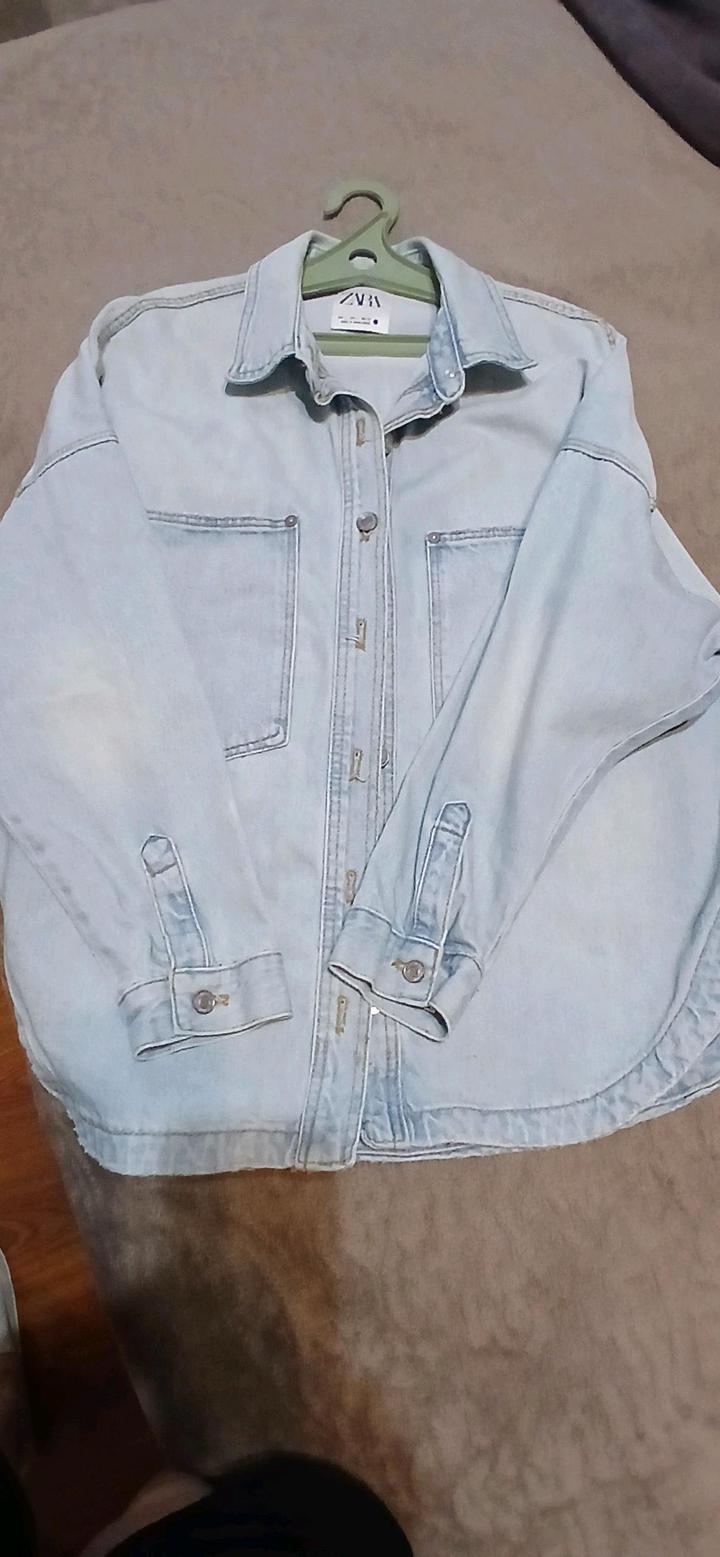 Куртка рубашка джинсовая Zara l