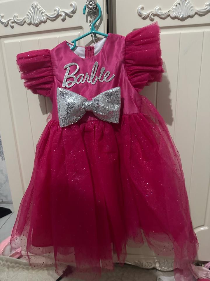 Платье Barbie для девочки с блестками и бантoм