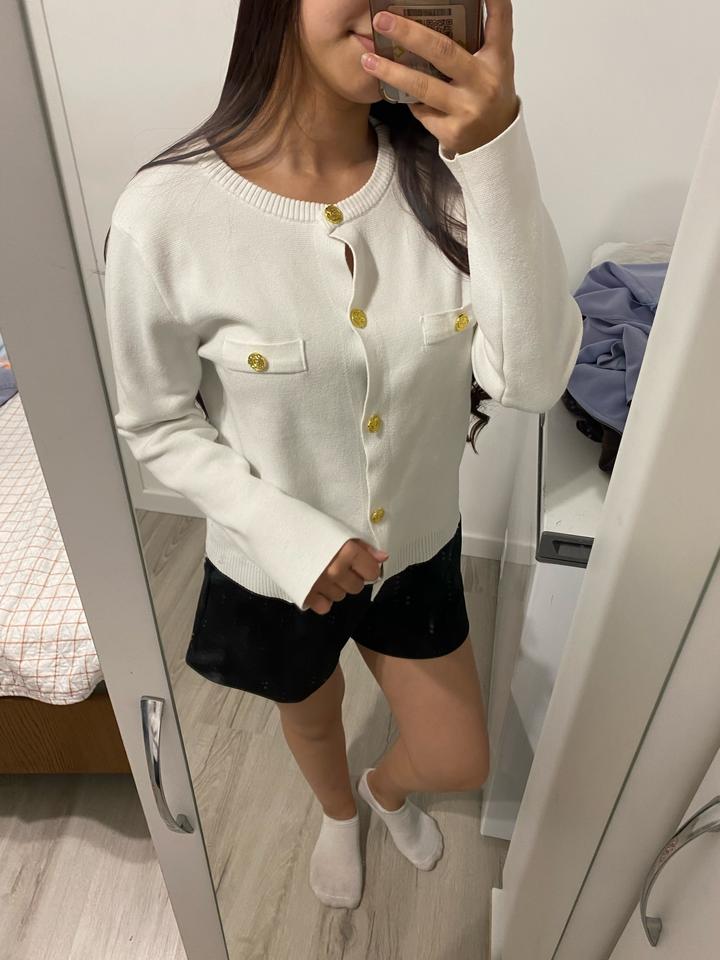 Zara Белый трикотажный кардиган
