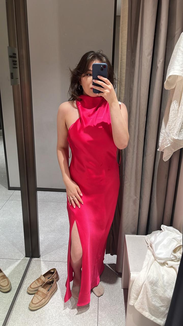 Zara Платье миди с разрезом