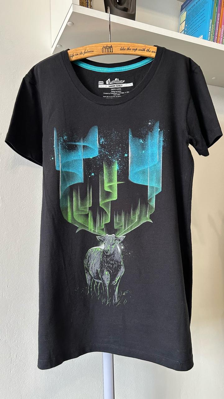 Редкая винтажная футболка Threadless «Deer Aura» (First Edition, USA).