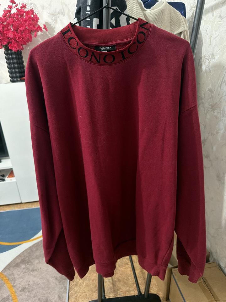 ICONO RELAXED FIT Толстовка бордовая XL