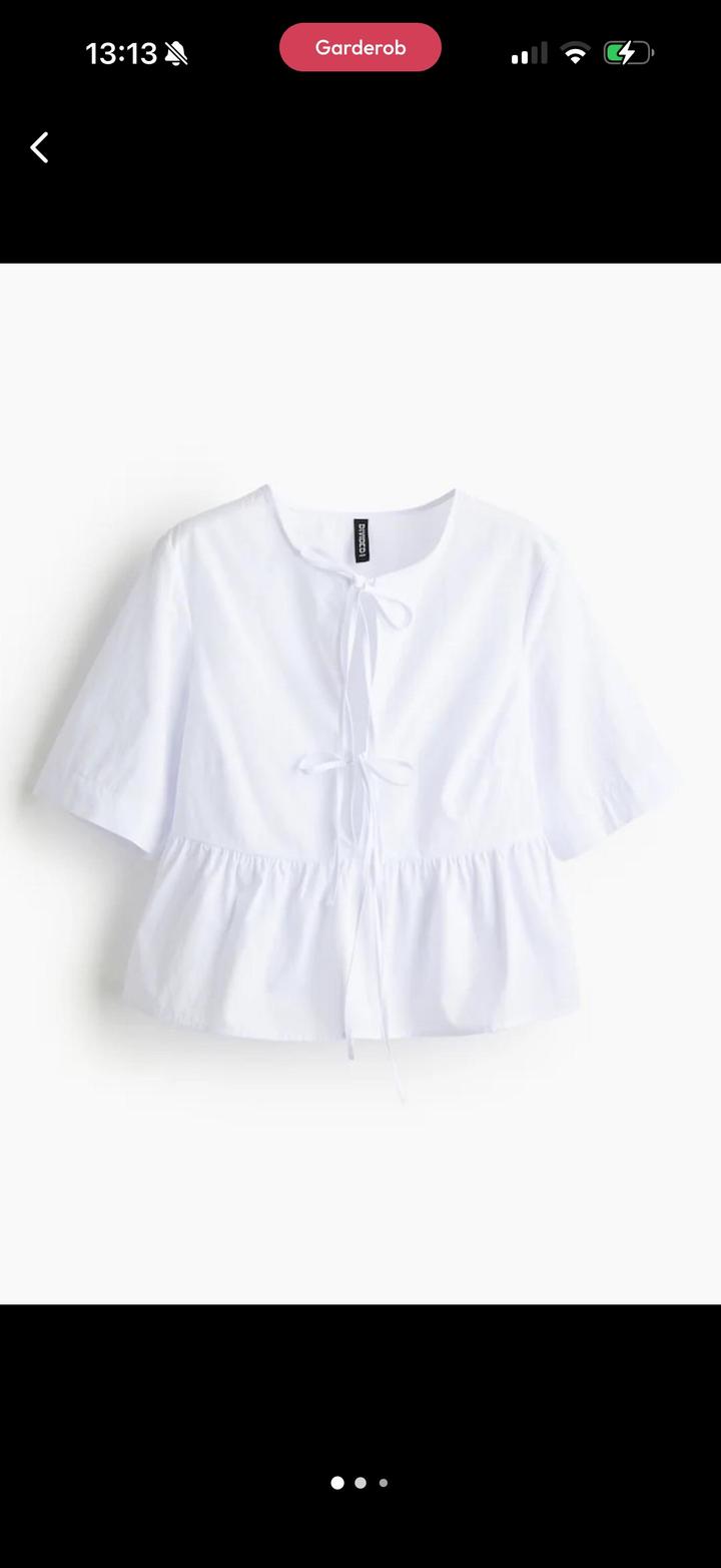 Блуза H&M Divided с баской и завязками