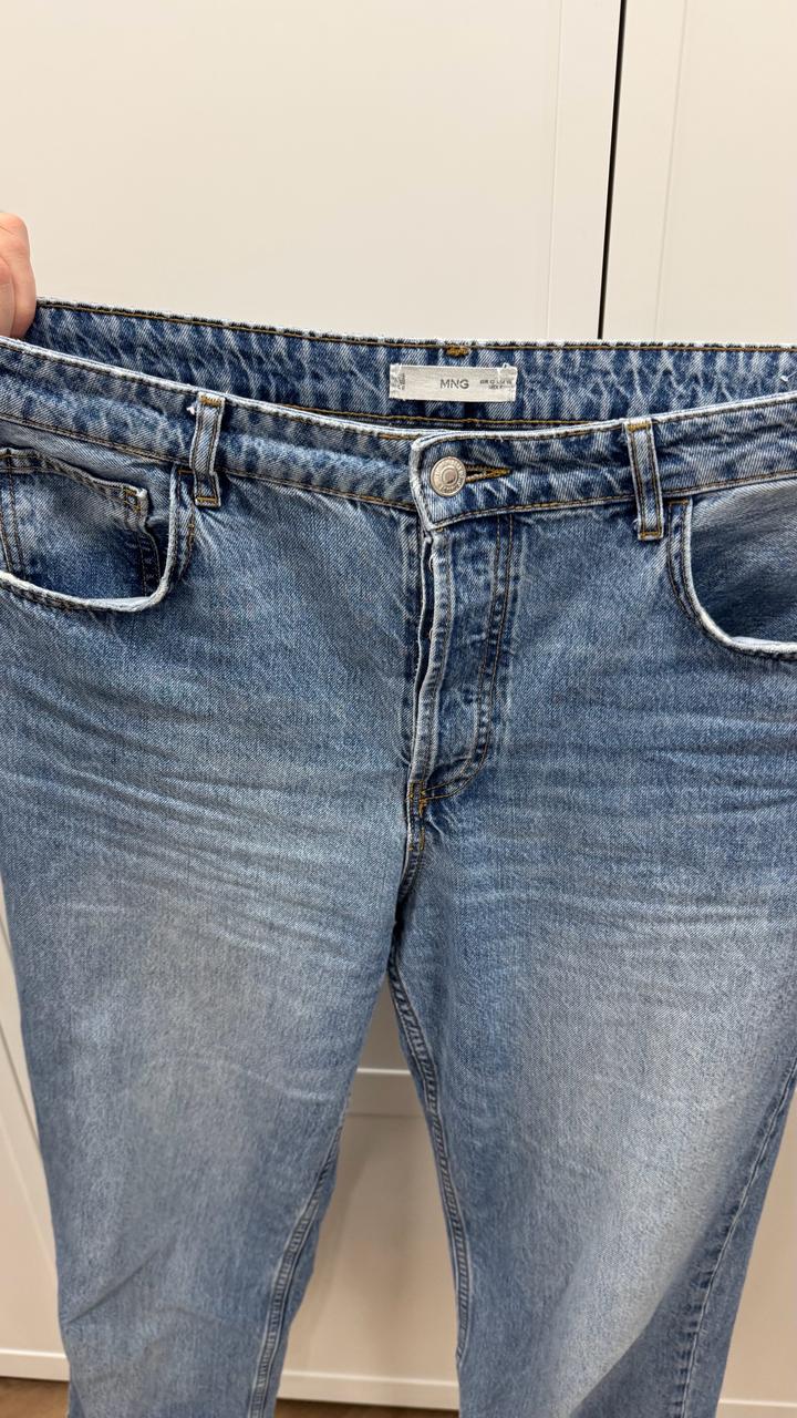 Mango голубые джинсы с разрезами, размер по бирке EUR 42