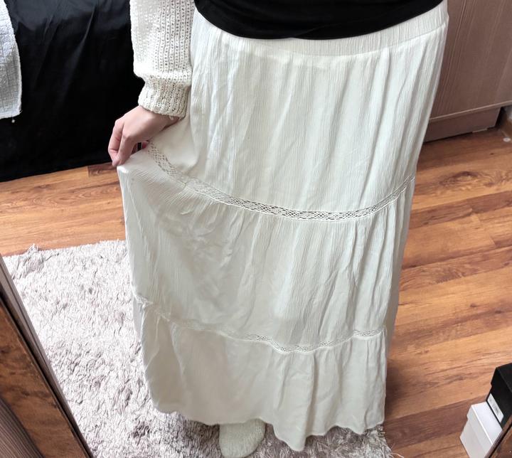 Белая длинная юбка H&M