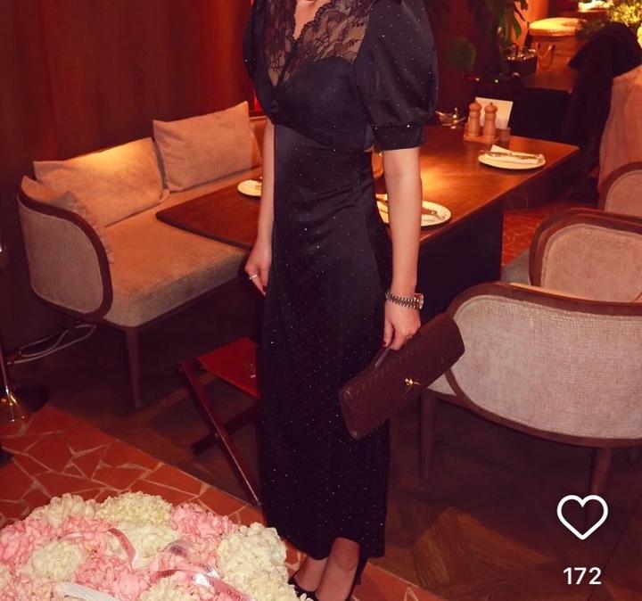 Чёрное платье с открытой спинкой