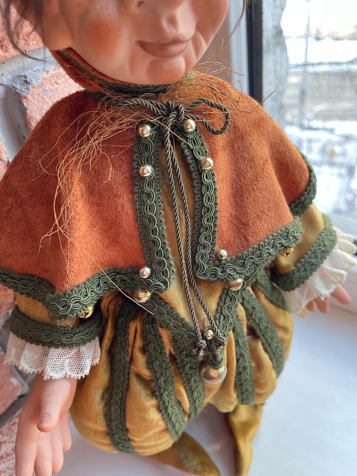 Коллекционная фарфоровая кукла-эльф Mirtillo (Montedragone, Италия)