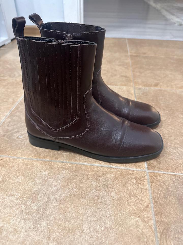 Весенне-осенние ботильоны, кожанные