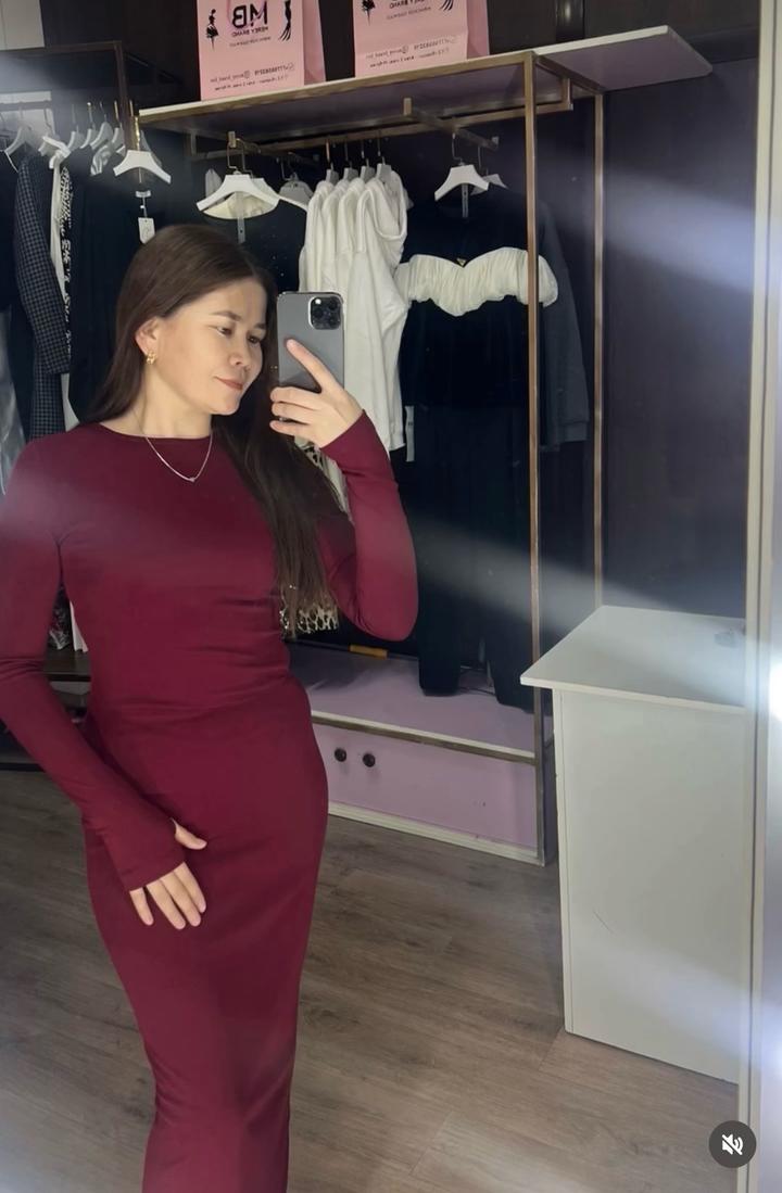 Бордовый платье базовые