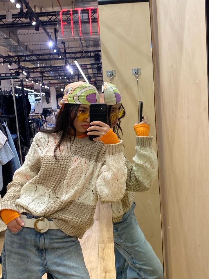 🤍 Бежево-молочный вязаный свитер (H&M)