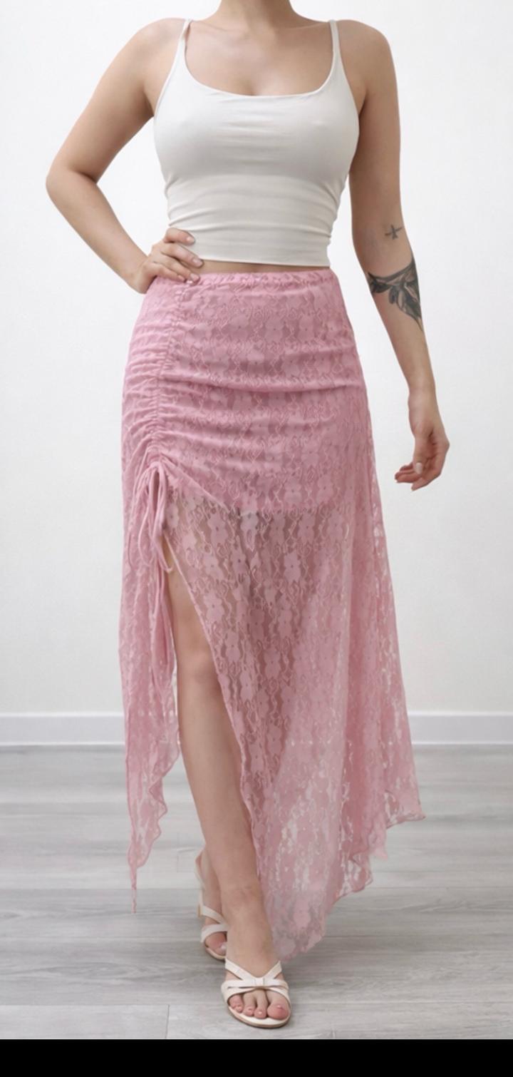 Кружевная юбка миди в стиле бохо