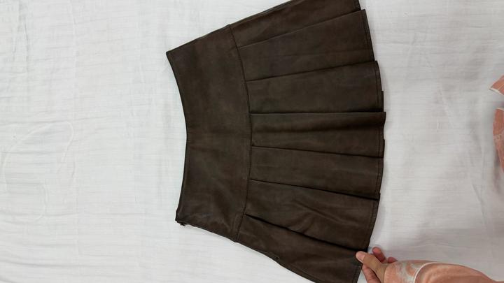 Коричневая юбка под кожу мини . Размер XS